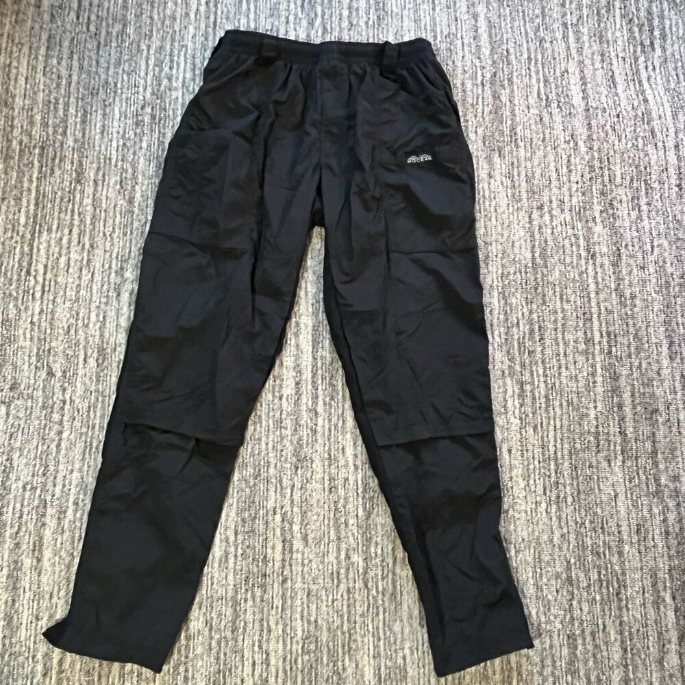 Mocean Boys Youth‎ Size XL Cargo Pants Black Drawstring Waist Zip Leg Lined